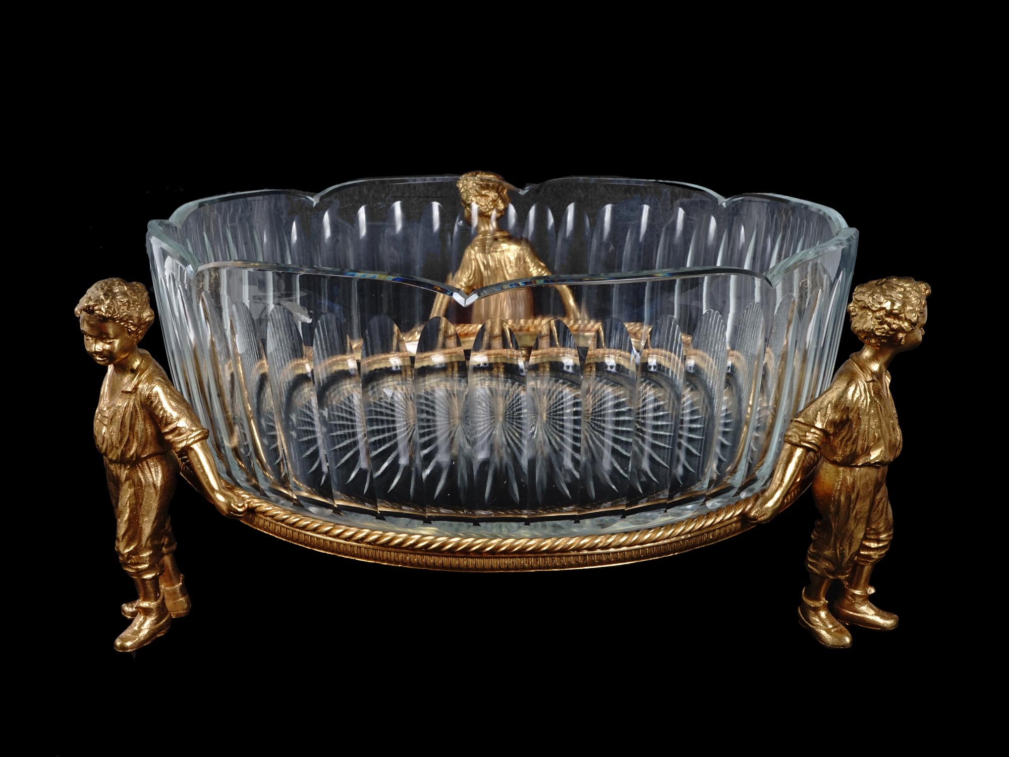 BACCARAT GILT BRONZE AND CRYSTAL CENTERPIECE BOWL PIC-0